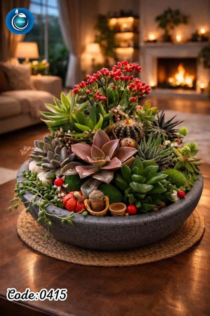 Seasonal Succulent & Kalanchoe Bowl (0415)
