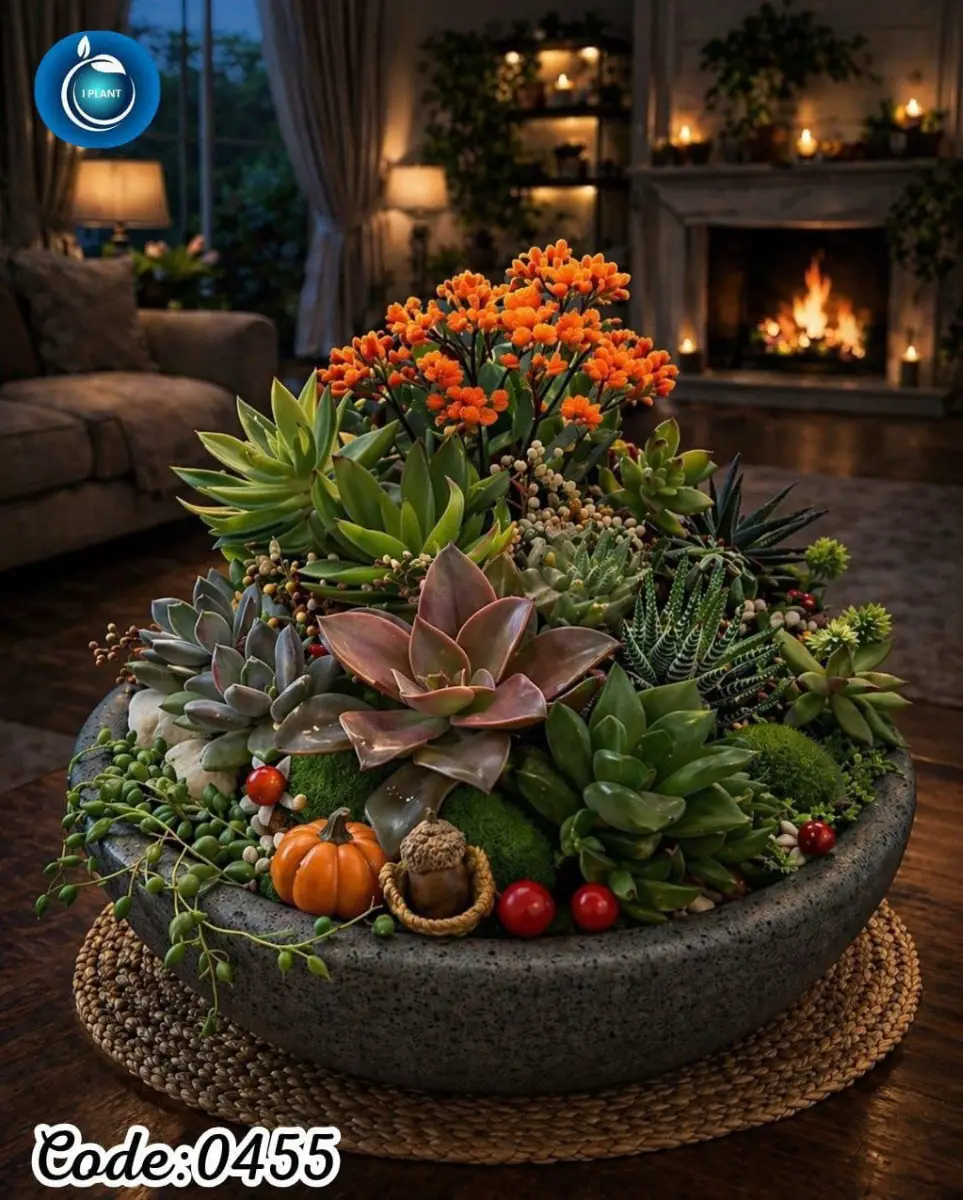 Seasonal Succulent & Kalanchoe Bowl (0455)